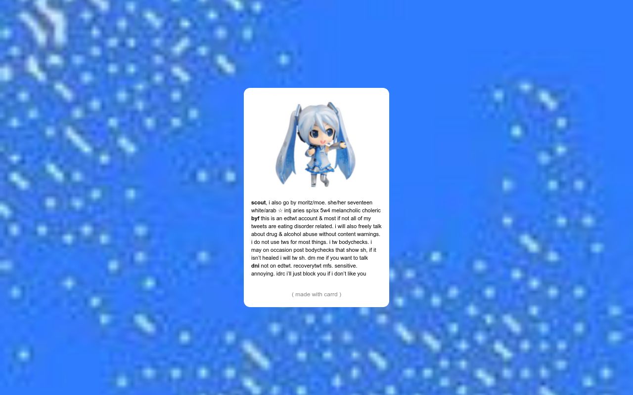 Carrd profile picture for @bends